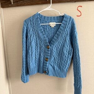 American Eagle Outfitters Blue Cable Knit Cardigan